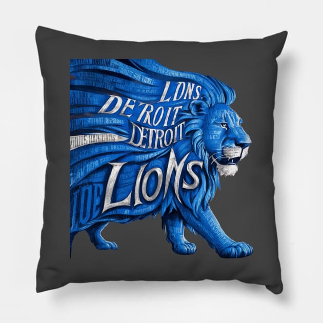 Detroit Lions Pillow by TshirtMA