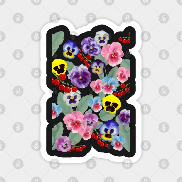 Pansies and Berries Magnet by leBoosh-Designs