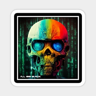 terminator coloreted skull Magnet