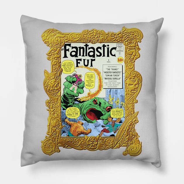 Fantastic Fur Masterworks Pillow by ThirteenthFloor