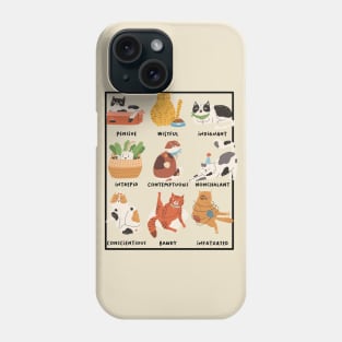 The Many Demeanors of Cats Phone Case