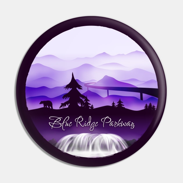 Blue Ridge Parkway - Black Bear - Purple 28 Pin by AVL Merch