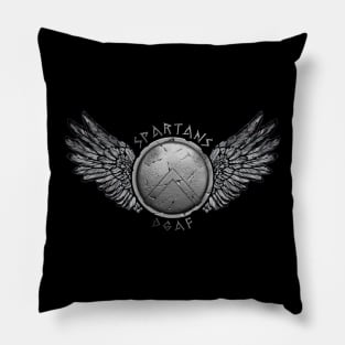 Spartans DGAF Winged Spartan Shield Pillow