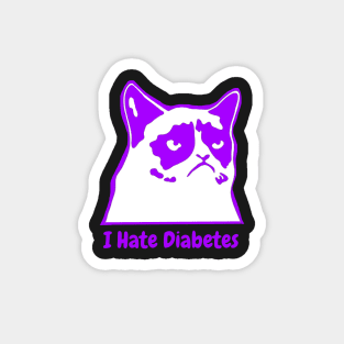 I Hate Diabetes Purple Magnet