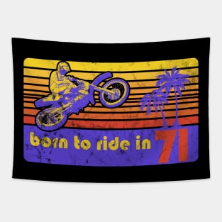 1971 50th Birthday Dirt Bike Rider MX Racer Tapestry