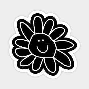 Daisy Doodle Flower in White Magnet