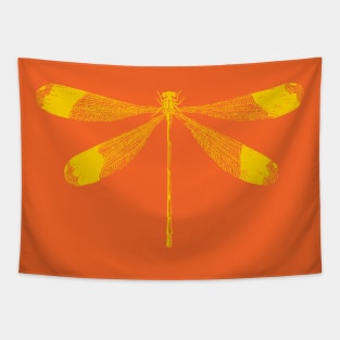 Minimalist Dragonfly Block Print Pattern Tapestry