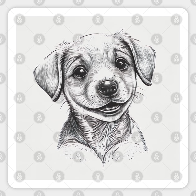 Happy Dog Drawing Realistic Happy Dog Illustration Drawing