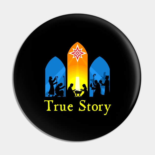 True Story Nativity Pin by HobbyAndArt