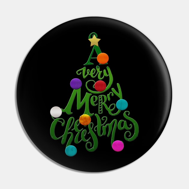 A Very Merry Christmas Pin by BeLightDesigns