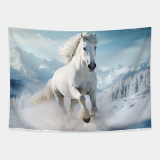 Horse Animal Wildlife Wilderness Colorful Realistic Illustration Tapestry