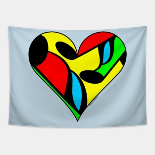 Mulitcolored Music Note Heart Tapestry