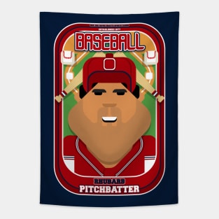 Baseball Red White Blue - Rhubarb Pitchbatter - Seba version Tapestry