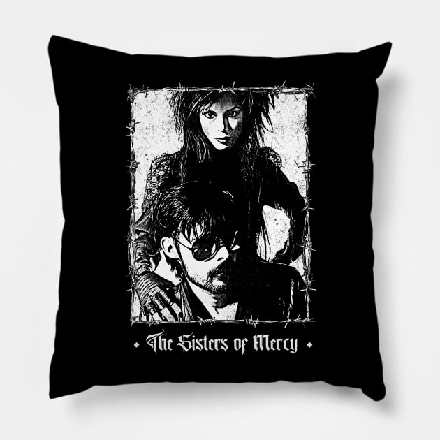 The Sisters Of Mercy /  Gothic Fan Art Design Pillow by DankFutura