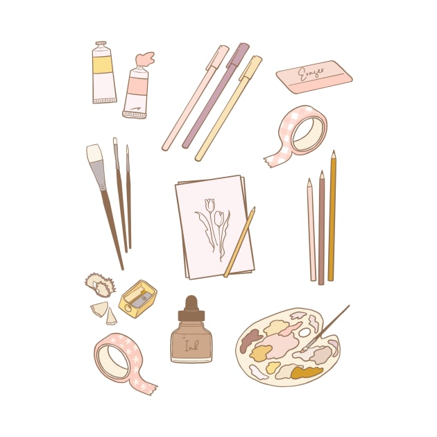 art supplies by littlemoondance