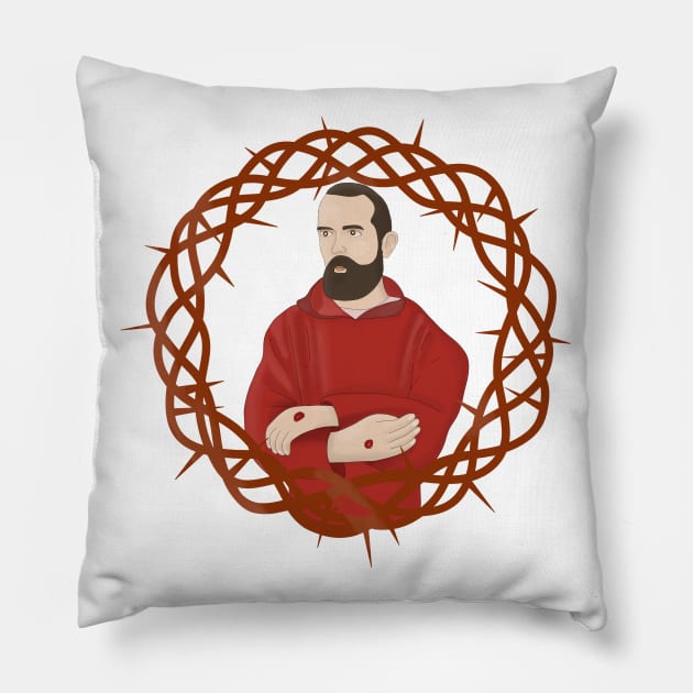 Saint Pius of Pietrelcina Padre Pio Pillow by DiegoCarvalho