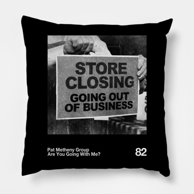 Pat Metheny Group - Artwork 90's Design || Vintage Black & White Pillow by solutesoltey