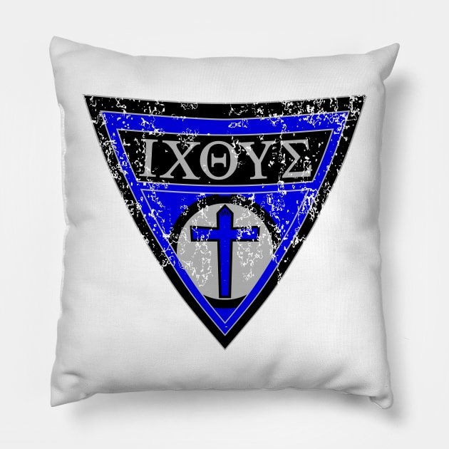 The Greatest Christian Hero Shield Version 2 Pillow by J. Rufus T-Shirtery