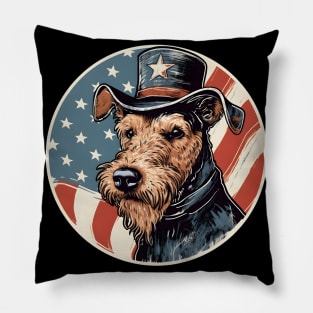 Patriotic Lakeland Terrier Pillow