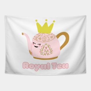 Royal Tea Kawaii Teapot with Crown Tapestry