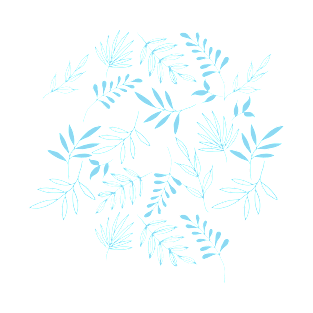 Light blue leaf pattern T-Shirt