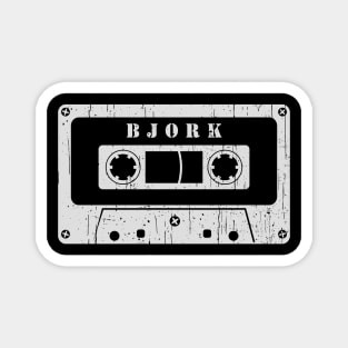 Bjork - Vintage Cassette White Magnet