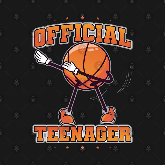 Official Teenager 13th Birthday Dabbing Basketball by Peco-Designs