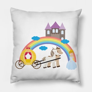 Unicorn and princess 5 Pillow