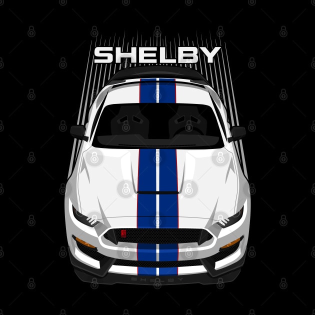 Ford Mustang Shelby GT350R 2015 - 2020 - White - Blue Stripes by V8social