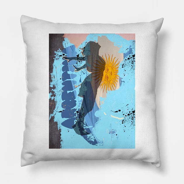 July 9, Argentina independence day, digital painting Pillow by Kentokiyo