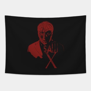 SAW X Tobin Bell as John Kramer movie graphic design poster Tapestry