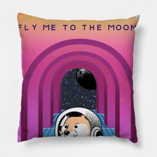 Dogecoin fly to the moon 5 Pillow