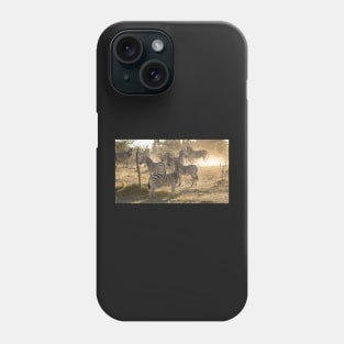 Zebras in the dust, Caprivi, Namibia Phone Case