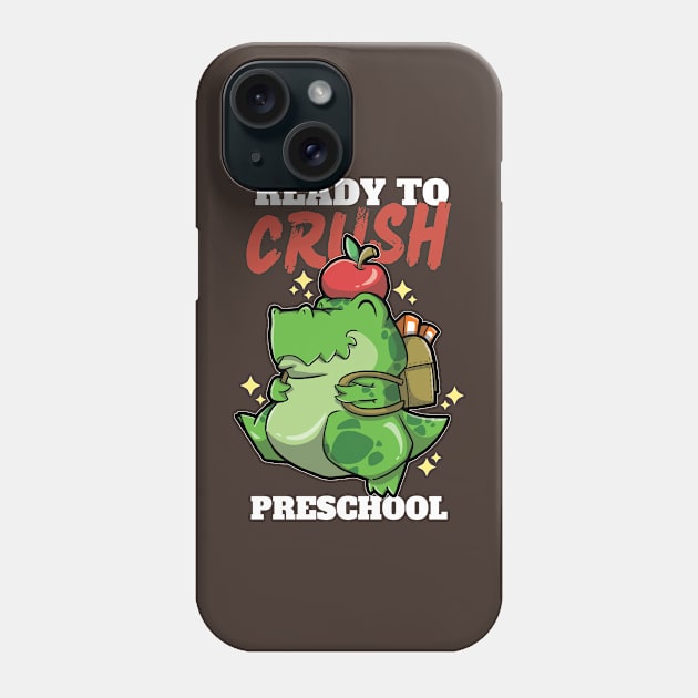 Cute Preschool Dinosaur - Tyrannosaurus Rex Ready To Crush Preschool Phone Case by DinoMart