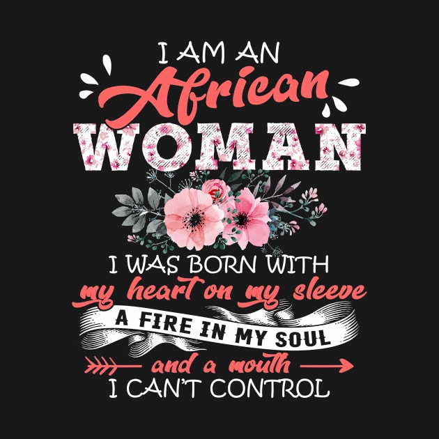 African American Woman I Was Born With My Heart on My Sleeve Floral United States Flowers Graphic by Kens Shop