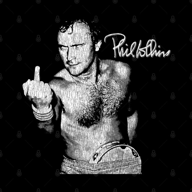 Funny Phil Collins Fan Art White by Bingung Mikir Nama Design