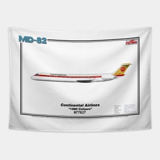 McDonnell Douglas MD-82 - Continental Airlines "1980s Colours" (Art Print) Tapestry