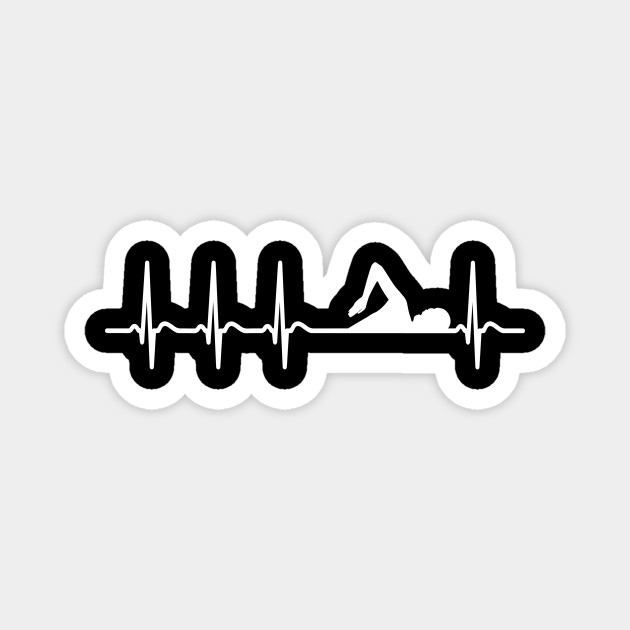 Love Swimming Heart Frequency Beating Cool Funny Swimmer Swim Team Quotes Gifts Swimmer Magnet Teepublic He was on the swimming team. teepublic