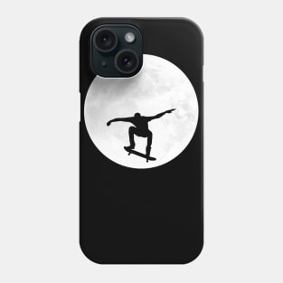 Skateboarder Silhouette in Full Moon Phone Case