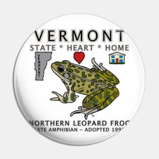 Vermont - Northern Leopard Frog - State, Heart, Home - state symbols Pin