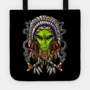 Alien Native American Chief Tote