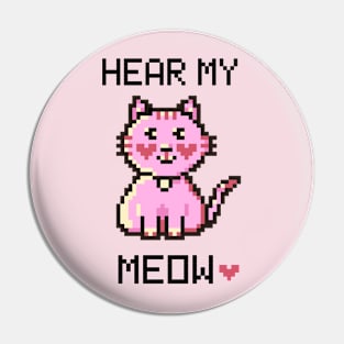 Cute Kitty Pink - Pixel Pin