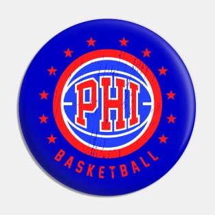 PHI Basketball Vintage Distressed Pin