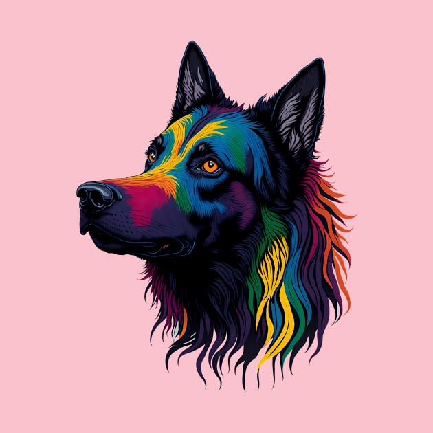 Rainbow Kelpie Dog by Whole Lotta Pixels