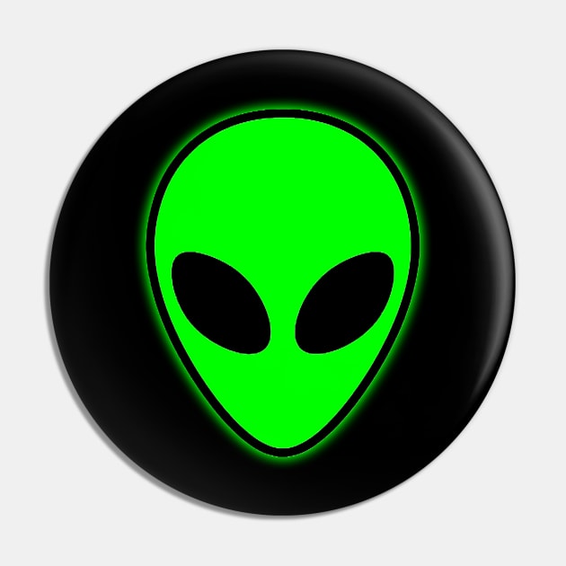 Alien Head Pin by GreenGuyTeesStore