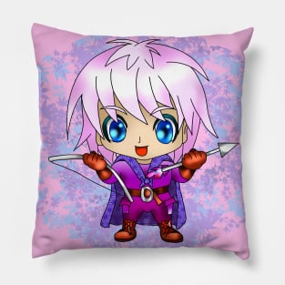 cute dnd elf archer in shades of pink and purple Pillow