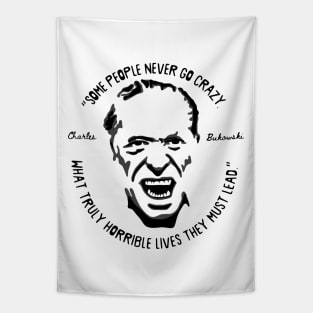 Charles Bukowski Portrait and Quote Tapestry