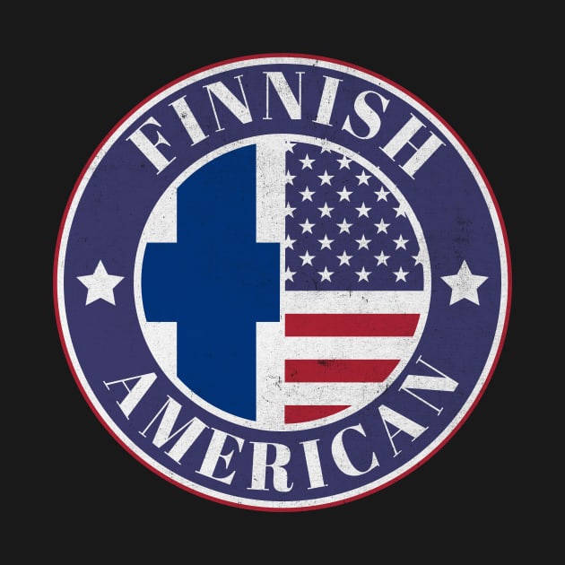 Proud Finnish-American Badge - Finland Flag by Yesteeyear