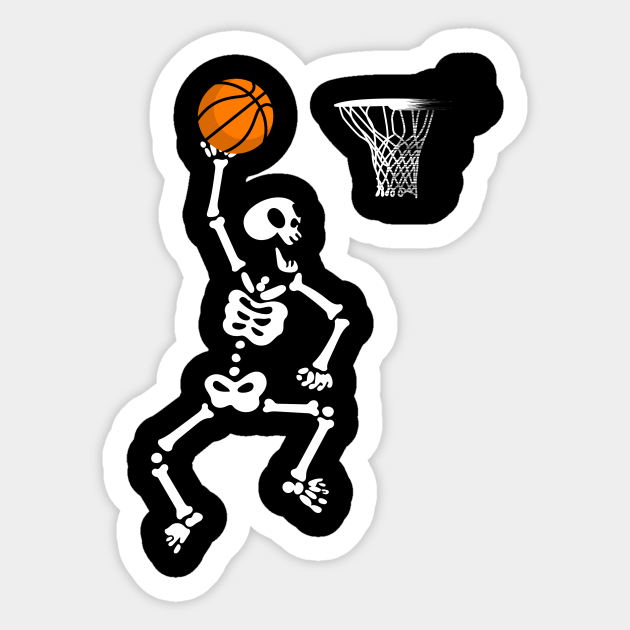 basketball skeleton halloween - Basketball Skeleton Halloween - Sticker ...