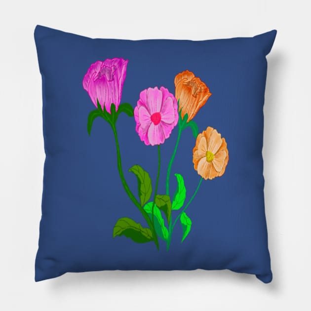 Beauty in Flowers Pillow by CATiltedArt